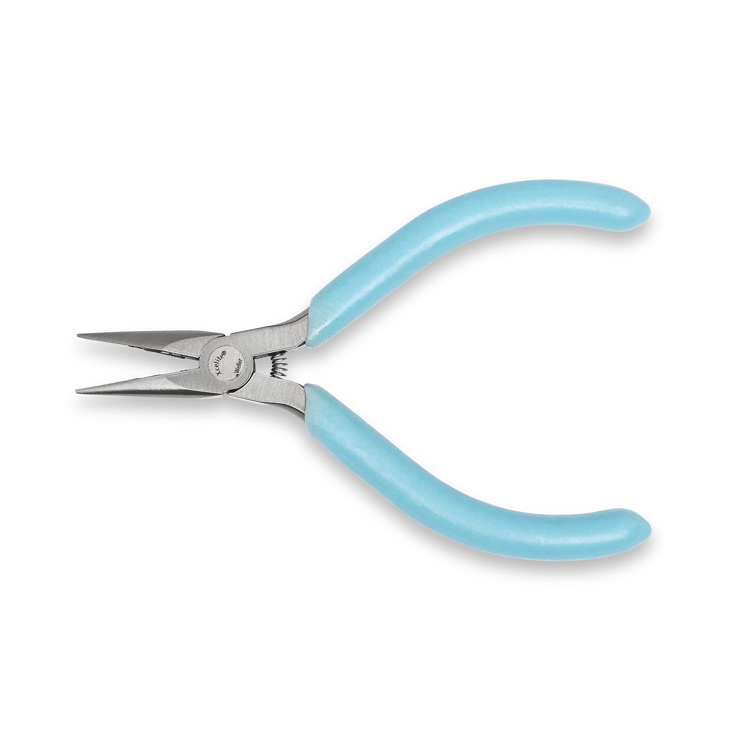 XceliteWeller L4GN Xcelite 4" Sub-Miniature Needle Nose Plier with Light Blue Cushion Grip Handle