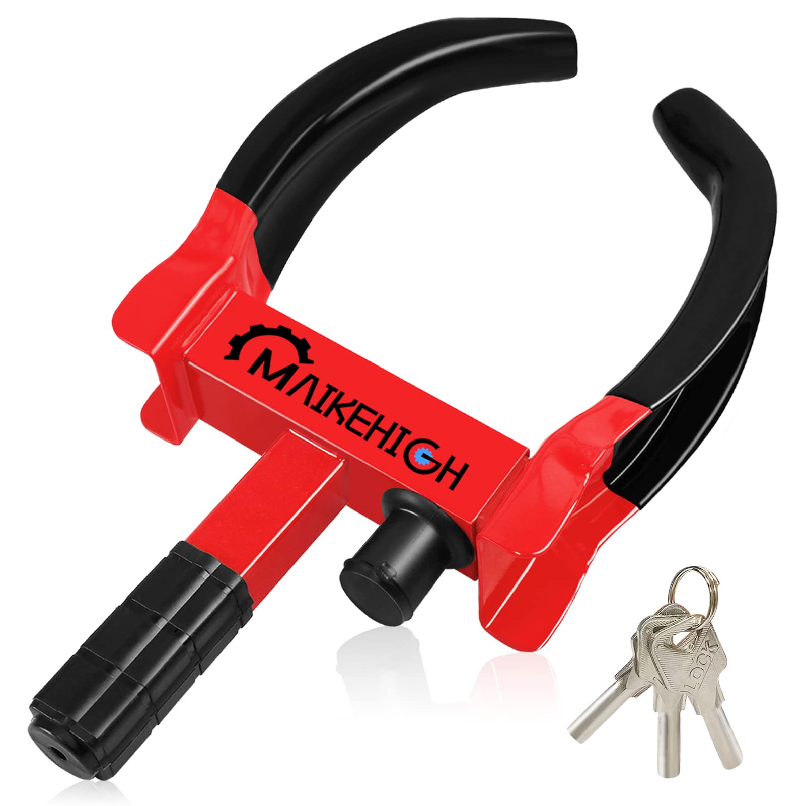 MAIKEHIGHWheel Clamp, Heavy Duty Wheel Clamp Lock 9 Holes Extendable Anti-Theft Locking for Cars, Caravans, Trailers, Motorhome, Van- with 3 Keys