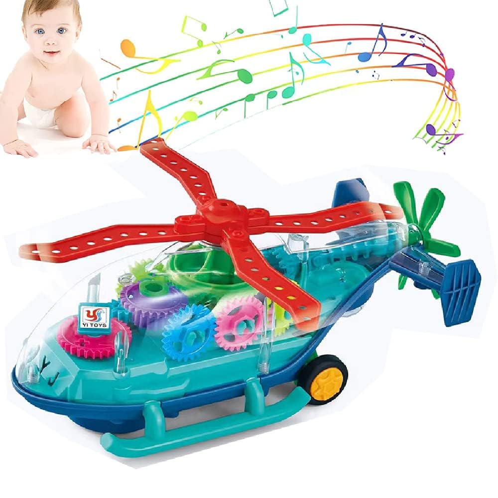 S SGTT PRO Baby Toy for 1-6 Years Old Boys Girls Music Toy for 6 to 12 Months Electric Plane Toy Learning Toy with Cool Light Sound Effect Helicopter Birthday Gift for Children