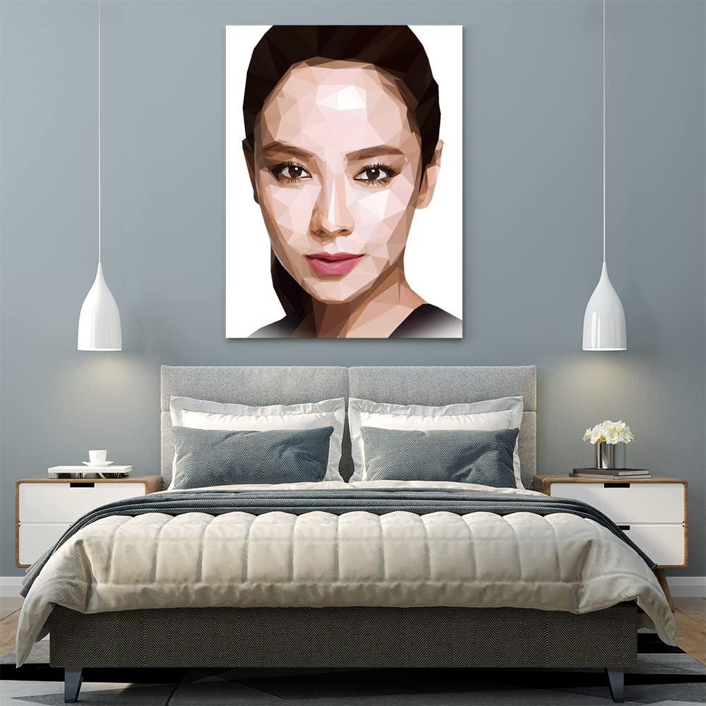 VERRE ART Wooden Framed Canvas - Wall Decor for Living Room, Bedroom, Office, Hotels, Drawing Room (45in x 60in) - Song Ji Hyo LWY Art