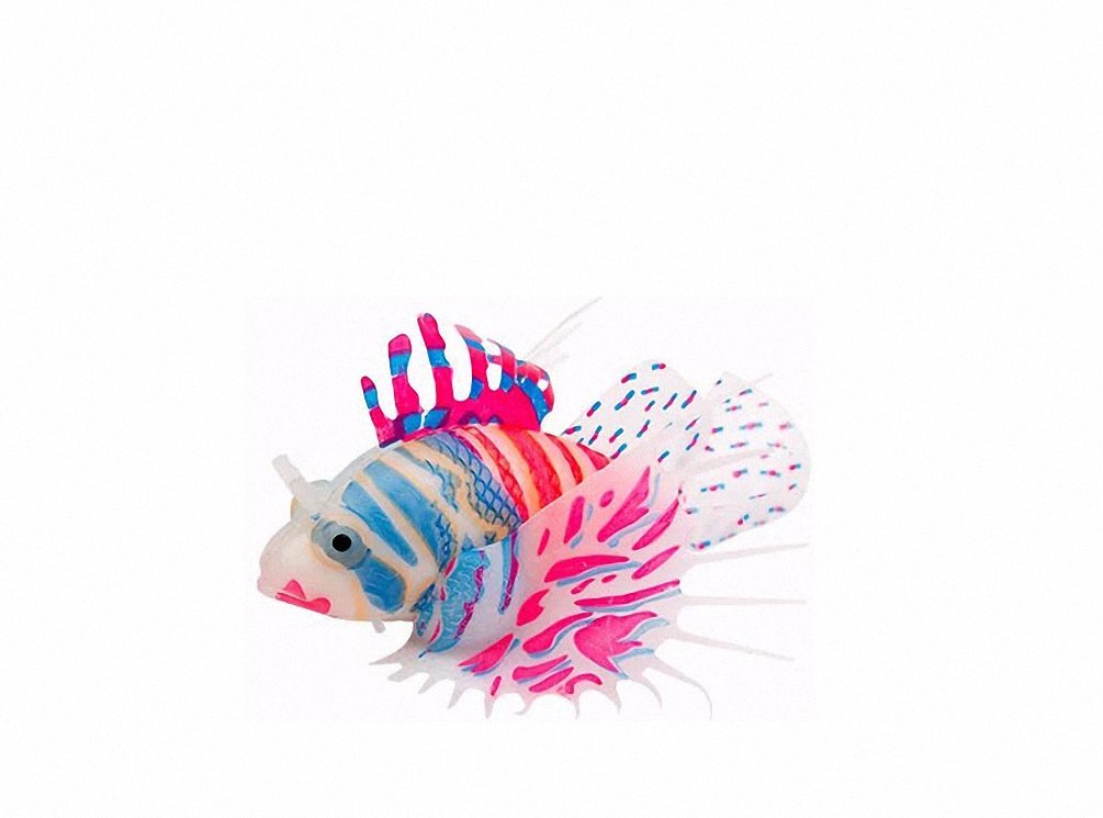 Sunyiny Aquarium Decor Fish Tank Decoration Ornament Multicolor Luminous Lion Fish Artificial Plastic Plant Decor Coral Reef Decorative