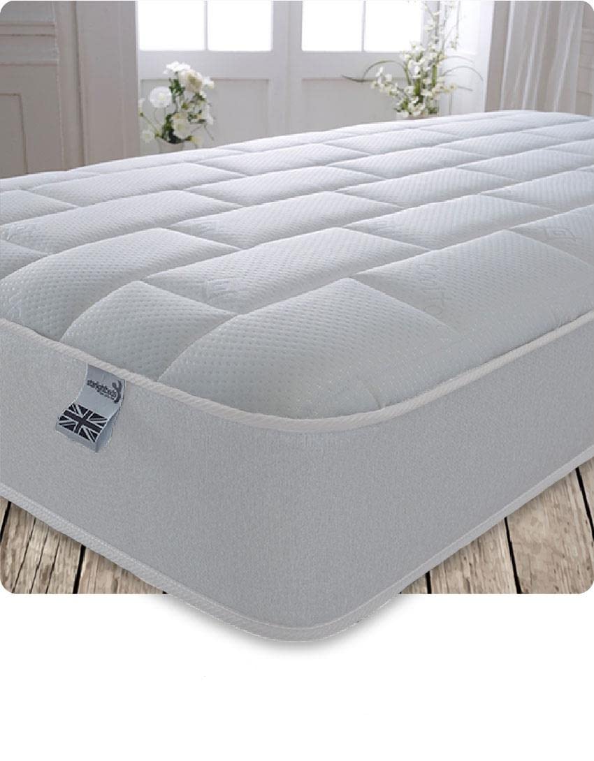 Starlight Beds Essentials Large Brick 2ft6 Hybrid Spring and Memory Foam Mattress. Budget-Friendly Mattress. White, Soft Firmness, 7.5 Inch Deep Small Single Mattress (75x190x19cm)