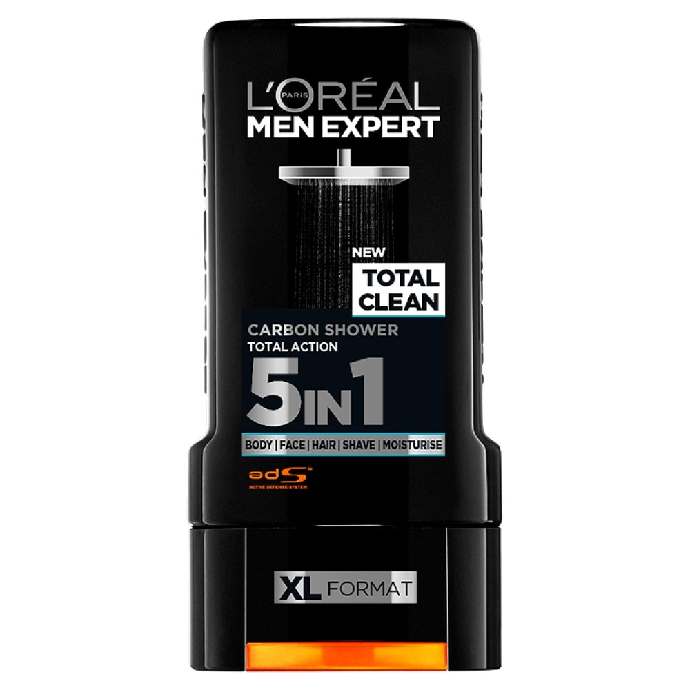 L'Oreal Men Expert Total Clean Shower Gel, 300ml, Packaging may vary