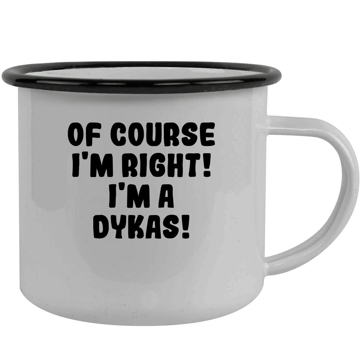 Of Course I'm Right! I'm A Dykas! - Stainless Steel 12Oz Camping Mug, Black