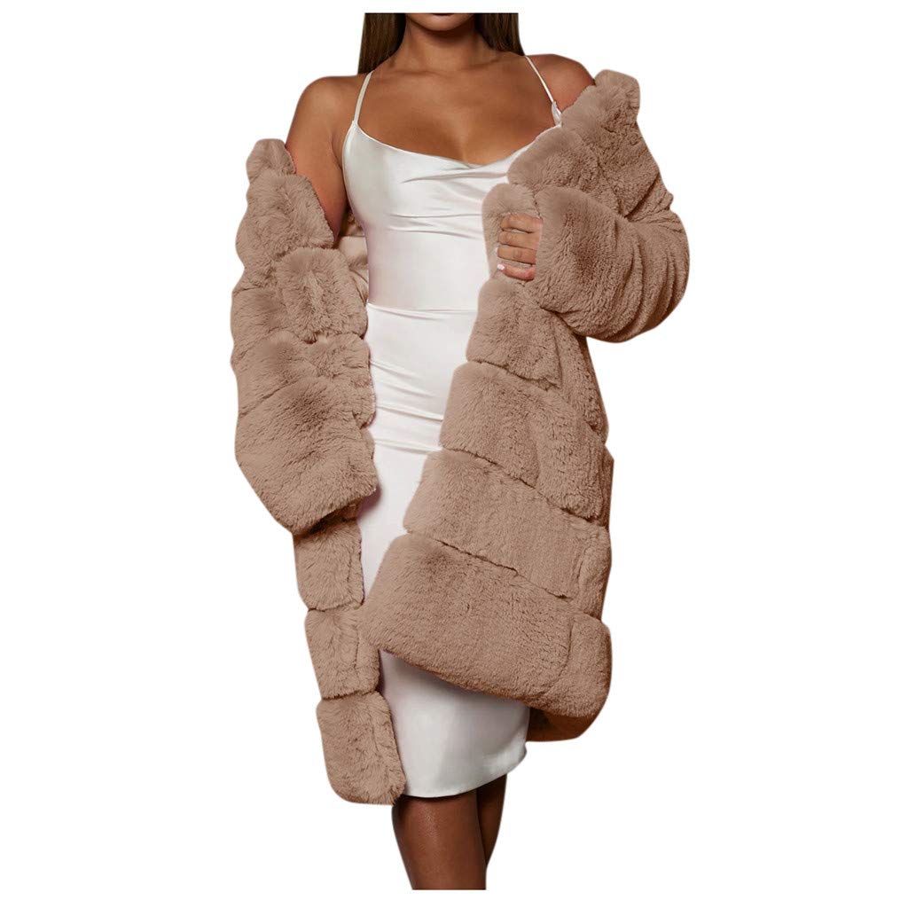 GenericWomens Faux Fur Coat Plush Fleece Coat Button Down Shacket Jacket Oversized Shaggy Cardigan Thermal Winter Parkas Jacket