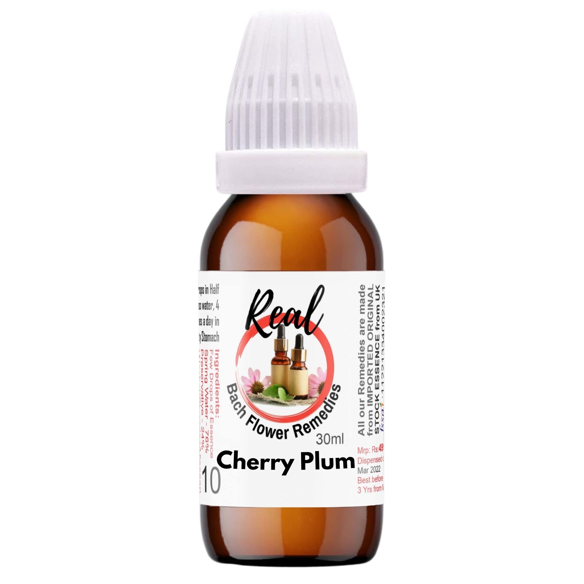 Healing Herbs Cherry Plum 30Ml-Original Imported Flower Therapy Remedies By Dr Edward Bach Prepared From The First Concentrate