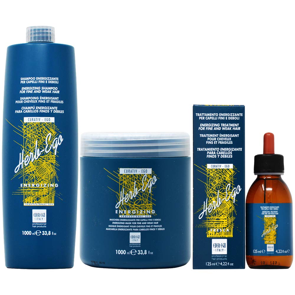 Ever Ego Herb-Ego Energizing Shampoo 33.8oz + Herb-Ego Energizing mask 33.8oz + Herb Ego Lotion 4.22oz