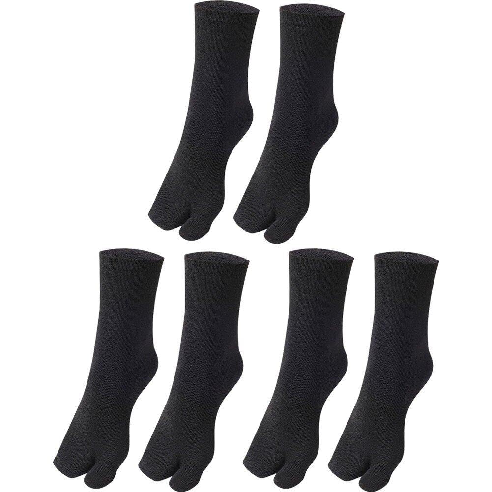 Tsffae3 Pairs Tabi Socks Two-toed Socks Japanese Split Toe Socks Cotton Japanese Geta Socks Unisex Solid Color Comfortable Two-toed Socks