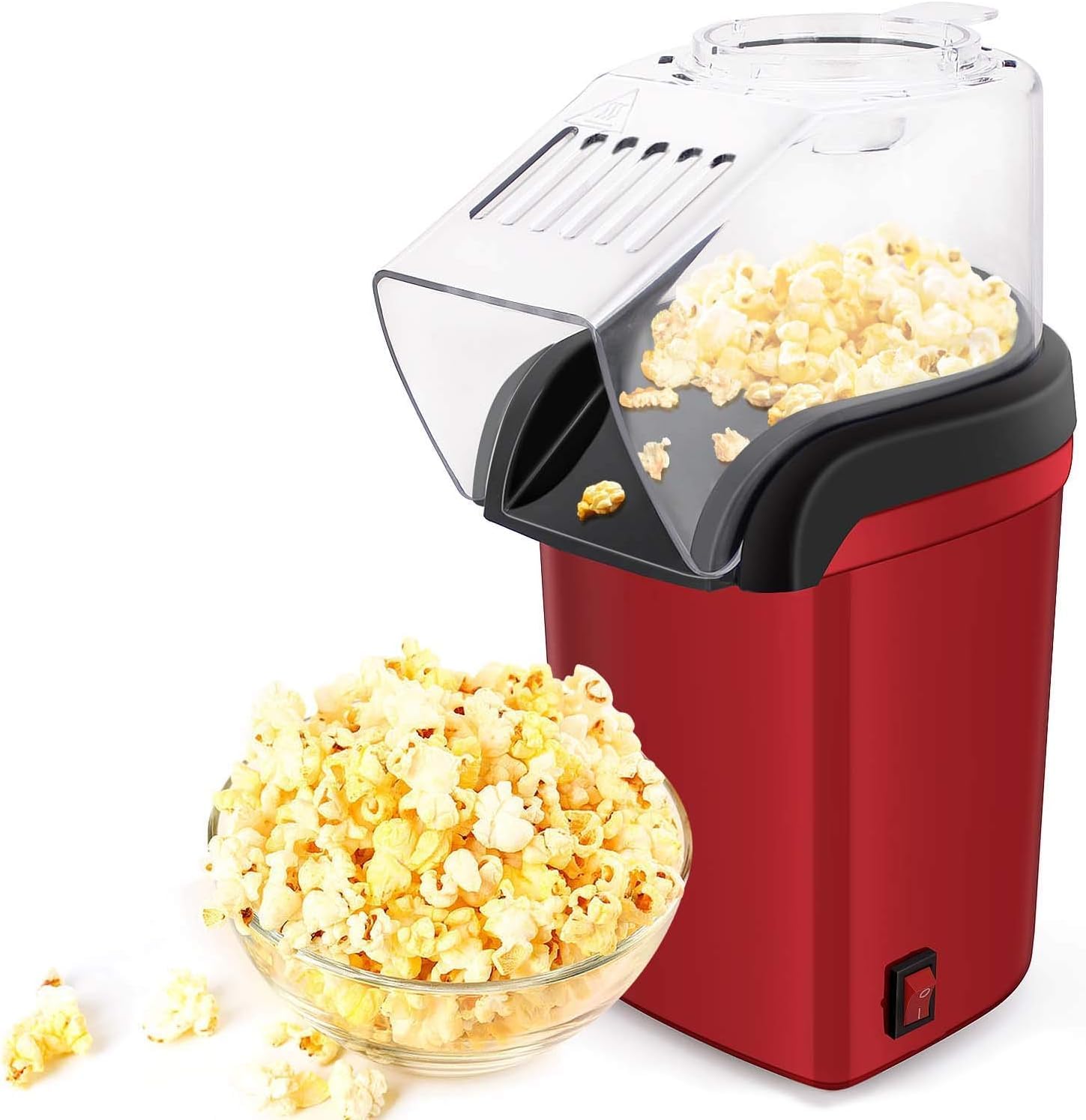 ECVV 1200W Electric Hot Air Popcorn Popper Maker for Home, No Oil Needed Healthy Snack for Kids Adults, Perfect for Party Birthday Gift