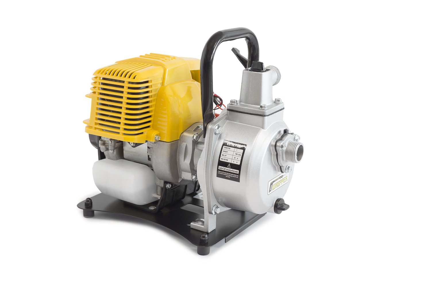 ✦ WASPPER PC107 ✦ Heavy-Duty & Portable Water Pump with 7500 l/hr Flow Rate, 35m Water Lift, 9000 RPM Petrol Engine and Included Accessories