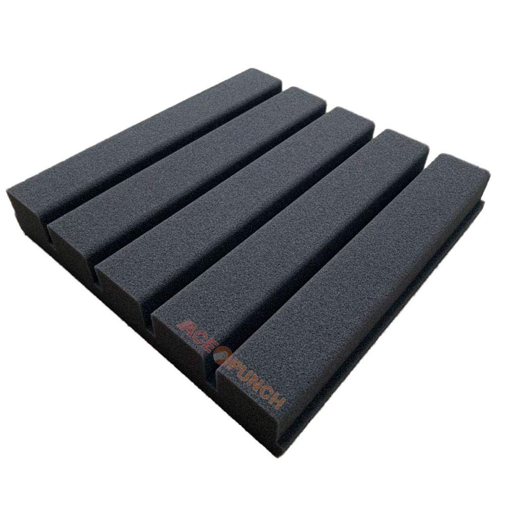 Acepunch New 1 pc Black Flat Wedge PRO Series for Sound Absorbation Foam Studio Home Recording Wall Decor 30x30x5cm AP1198