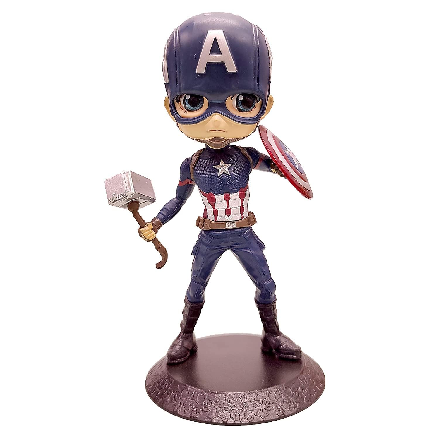 Tinion One Piece Captain America Action Figure, 15cm Height, Miniature Toy for Car Dashboard, Decoration, Cake, Office Desk, Study Table, Pack of 1