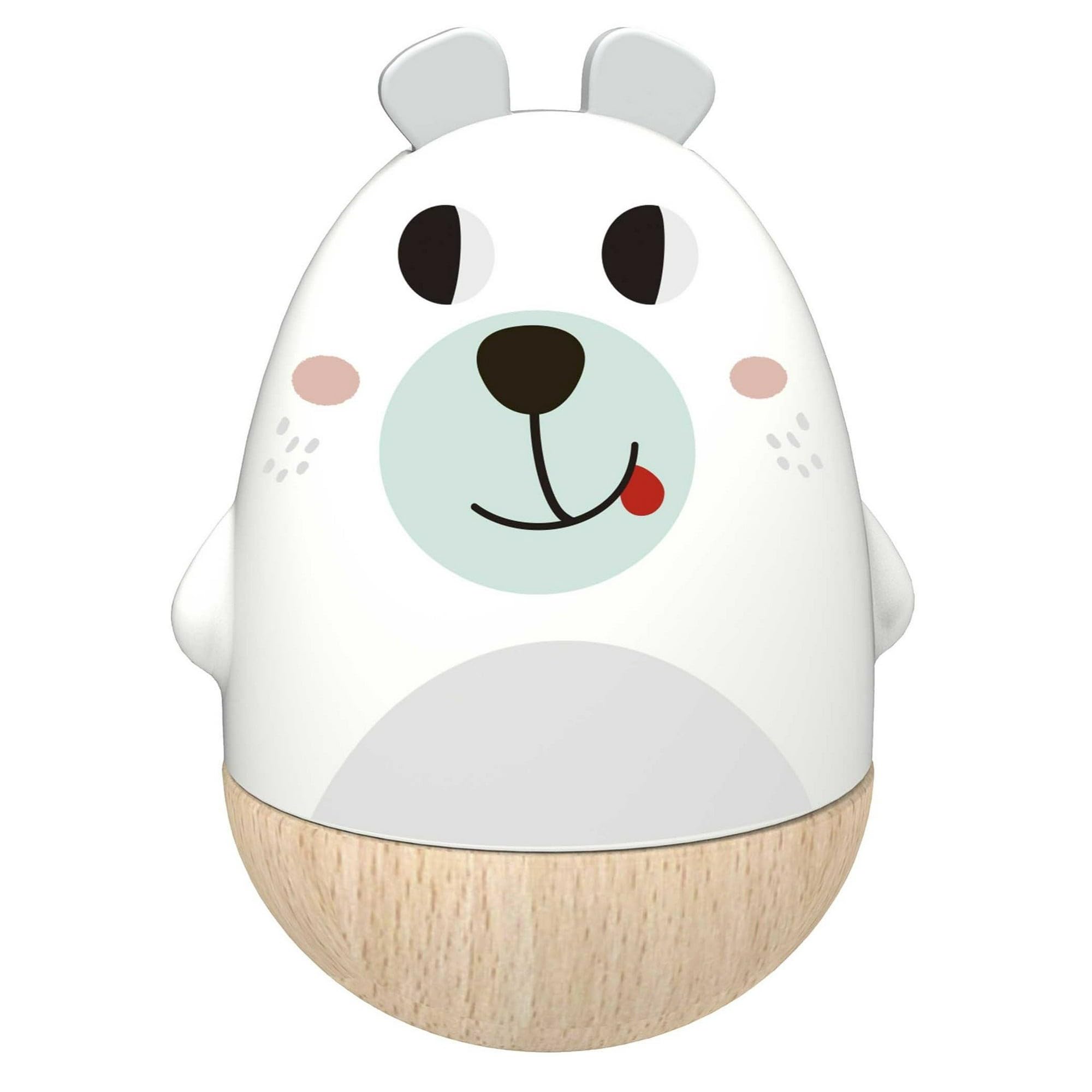 Tooky Toy Roll-Up Musical Wobble Lullaby Poly Tumbler with Wooden Bear Chime for Baby