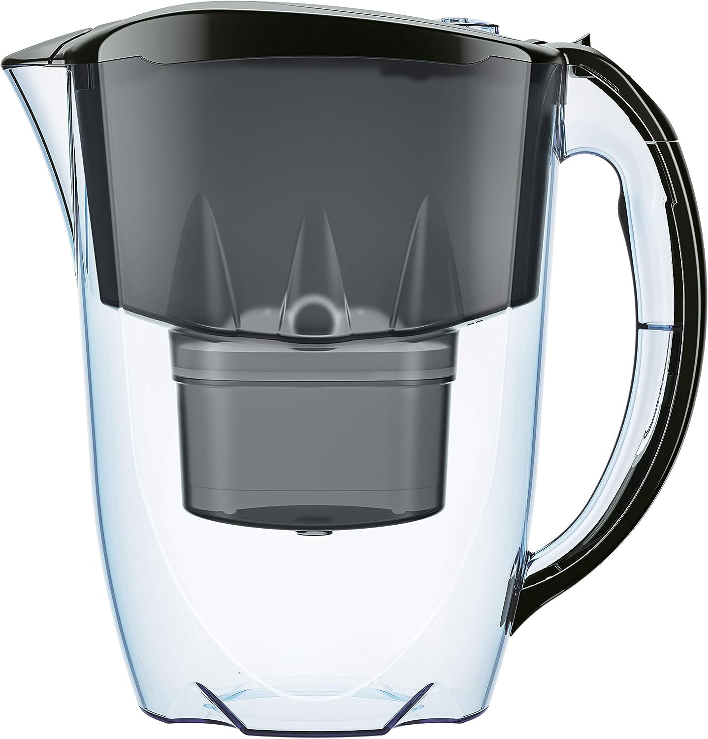 AQUAPHOR Water Filter Jug Jasper Black 1 X MAXFOR+ Filter Included I Capacity 2.8l I Fits in the fridge door I Reduces Limescale & Chlorine