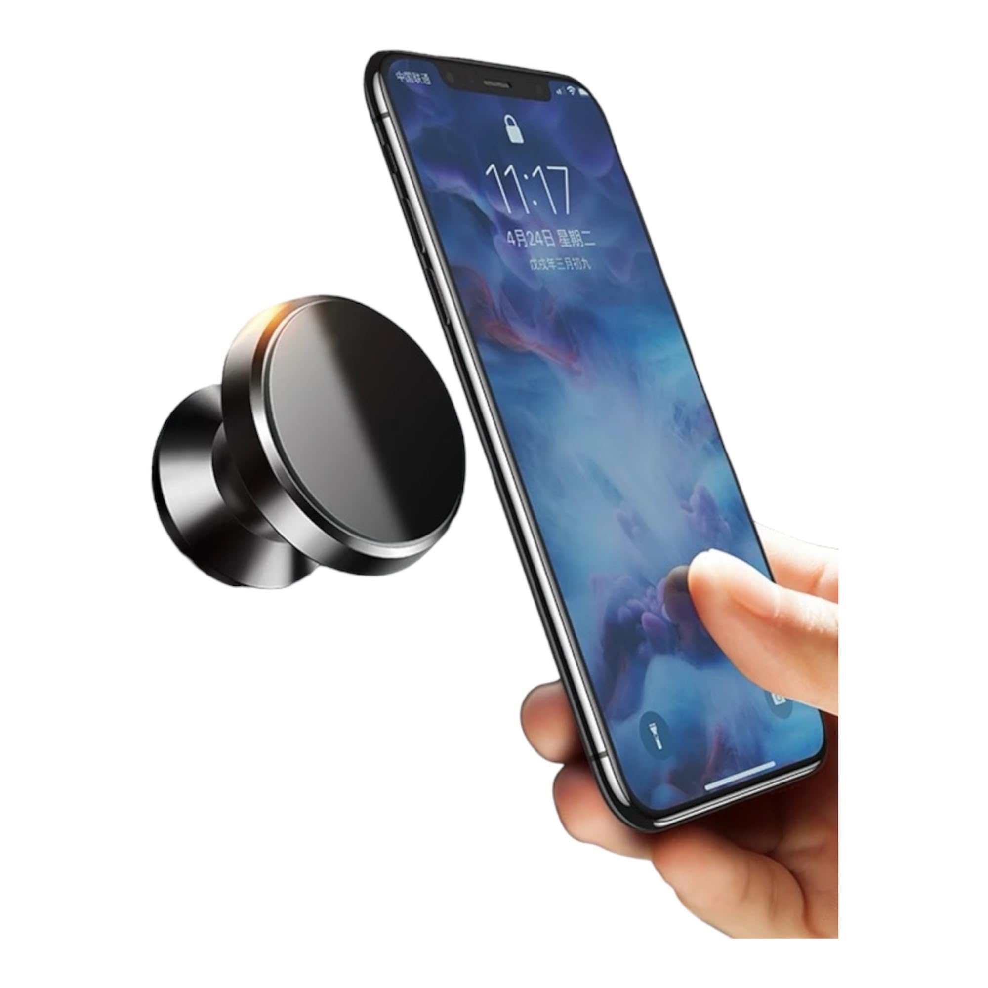 SMART WAY Magnetic Car Phone Mount Holder, 360 Degree Rotation