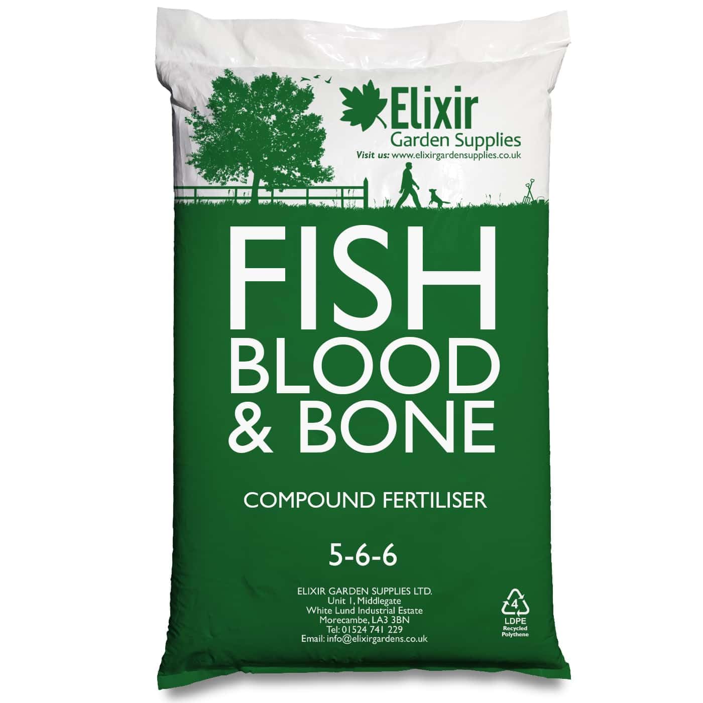 Elixir Gardens Fish Blood and Bone Natural Organic Fertiliser 25Kg Bag | 5-5-6 | Treats over 350sqm