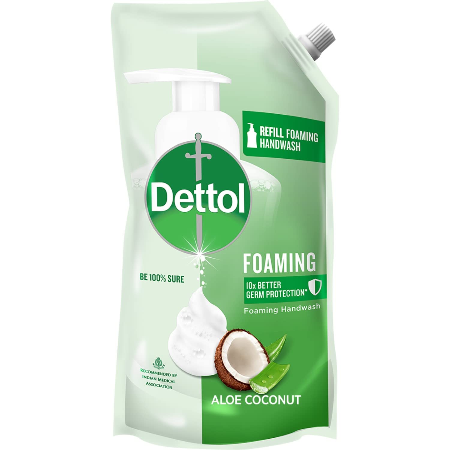 Dettol Foaming Handwash Refill - Aloe Coconut, 700ml | Rich Foam | Moisturizing Hand Wash | Soft on Hands