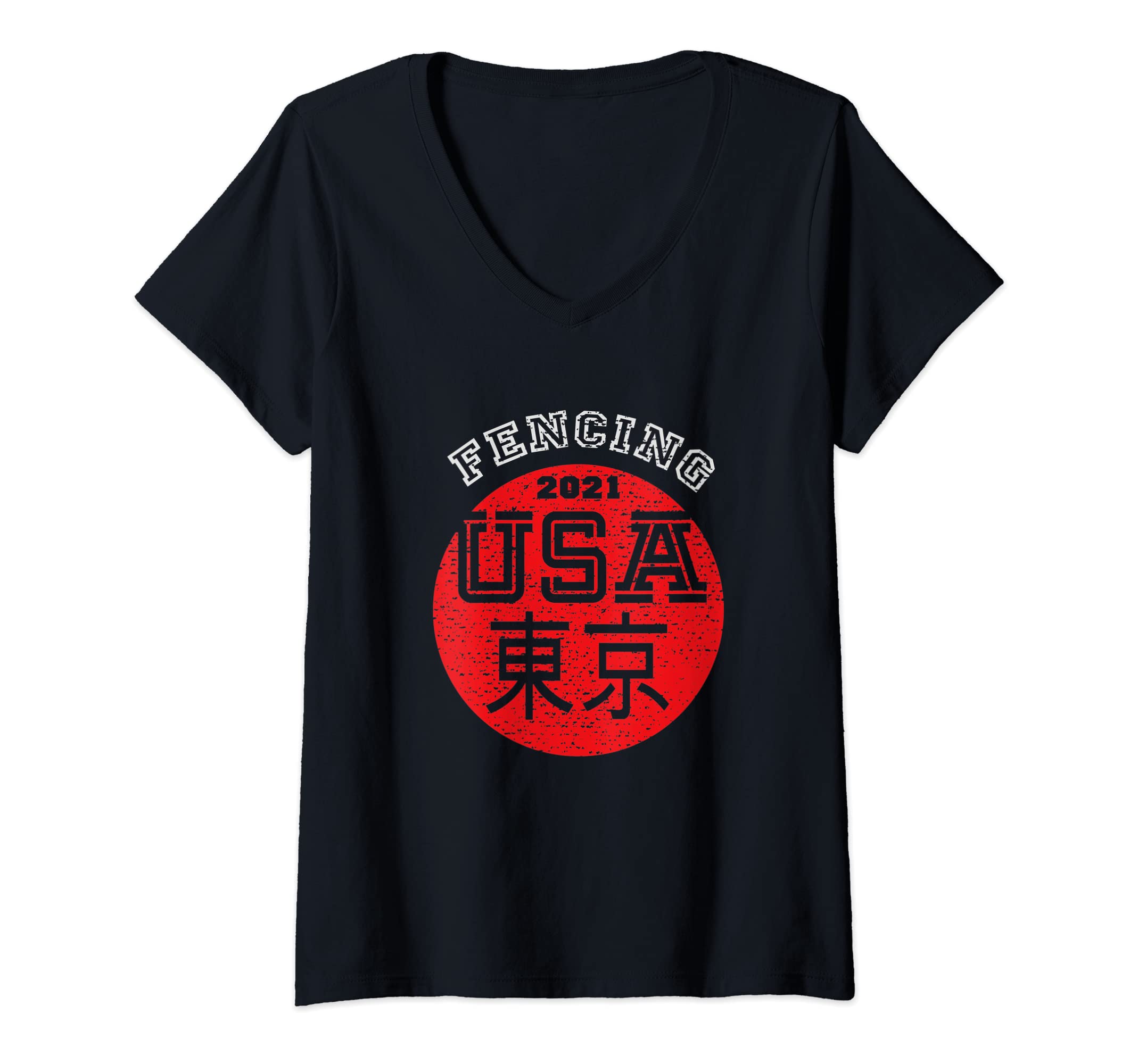 Womens Fening 2021 USA V-Neck T-Shirt