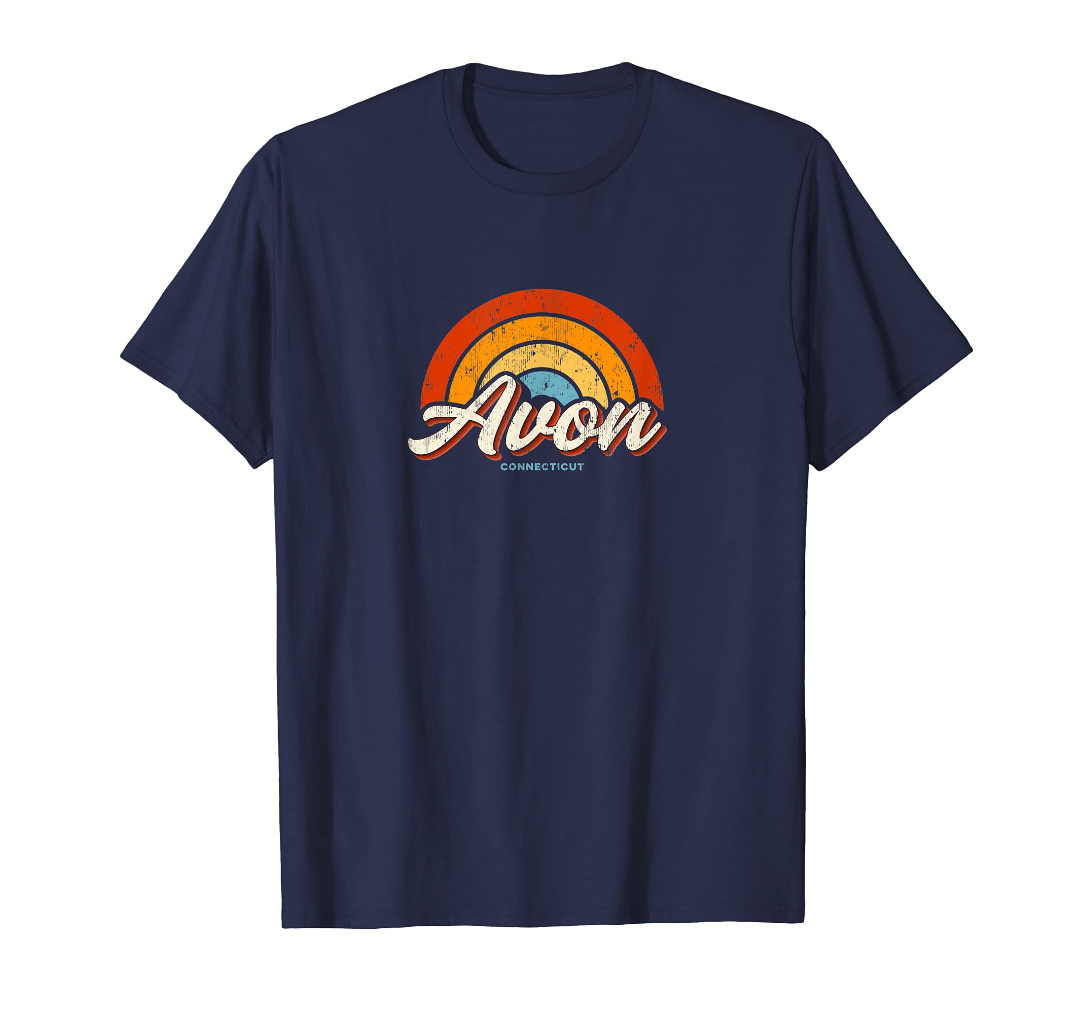 Avon Connecticut CT Vintage Rainbow Retro 70s T-Shirt