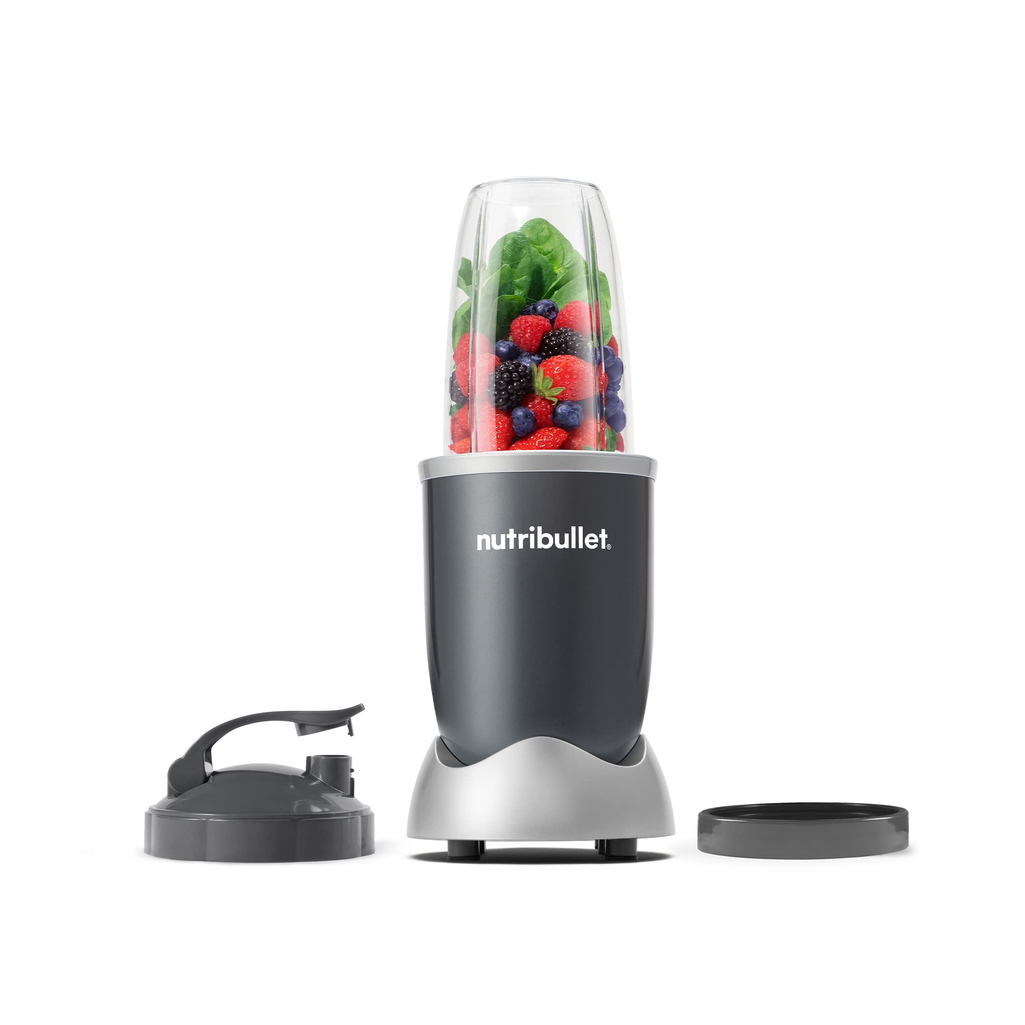 NutriBulletPersonal Blender for Shakes, Smoothies, Food Prep, and Frozen Blending, 24 Ounces, 600 Watt, Gray, (NBR-0601)