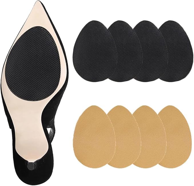 ASSHMHTCASSHMHTC 8 Pieces of Anti Slip Pads for Sole Protector, Self Adhesive Non Slip Rubber Forefoot Insoles, Forefoot Anti Slip Sheet, Suitable for Women Shoes, Men Shoes, High Heels, Boots, Sandals