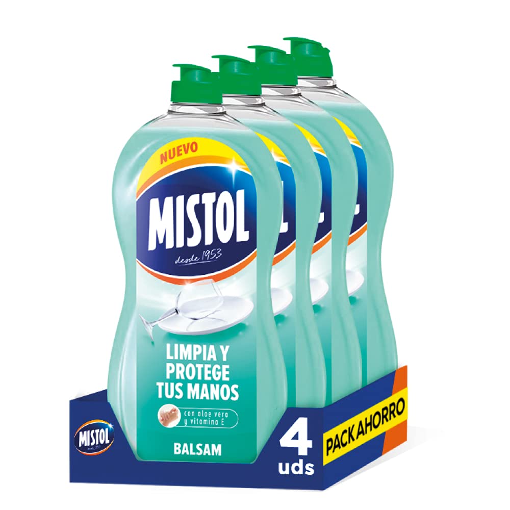 Mistol Mistor Balsam, Gel Concentrated, Hand Dishwasher with Aloe Vera, 950 Militres, 4 Pack, 3800 Militres