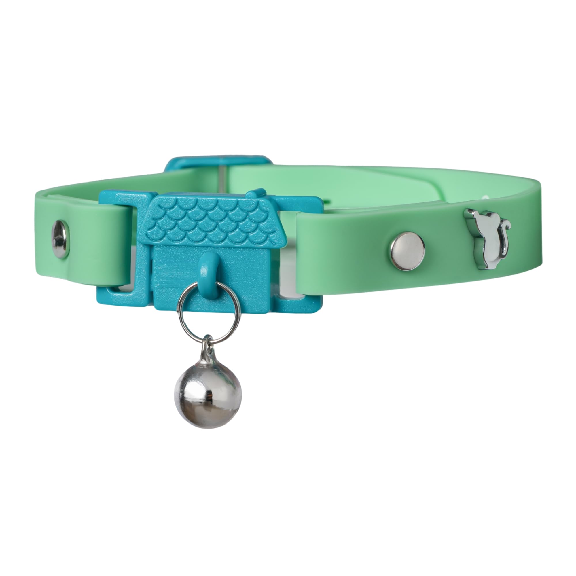 Kittyrama Cat Collar with Bell. As Seen in VOGUE. Breakaway, Quick Release, Hypoallergenic, Vet Approved. Lightweight Kitten Collar. Soft & Comfy. Meadow