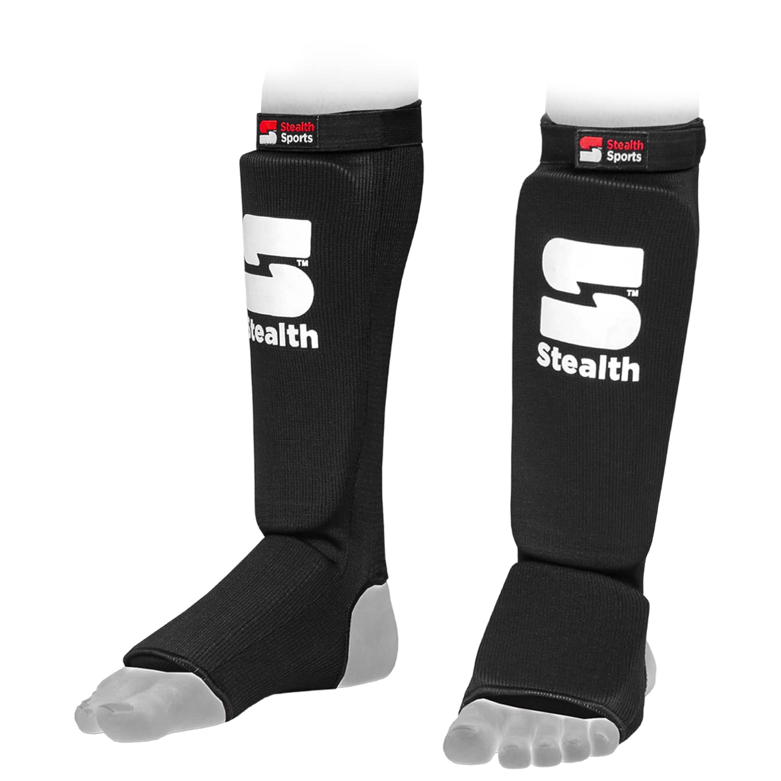 Stealth SportsBoxing Shin Guard – Professional Muay Thai Shin Guards – 12mm Thick Leg & Foot Shin Instep Guard – Protective Sparring Gear for MMA, Taekwondo, Karate, Kickboxing, Men & Women