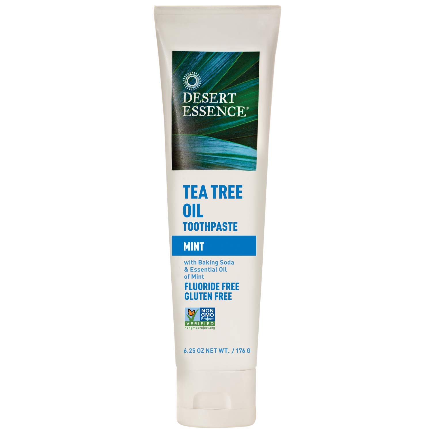 Desert EssenceTea Tree Oil Toothpaste - Mint - 6.25 Oz - Refreshing Taste - Deep Cleans Teeth & Gums - Helps Fight Plaque - Sea Salt - Pure Essential Oil - Baking Soda - Promotes Healthy Mouth