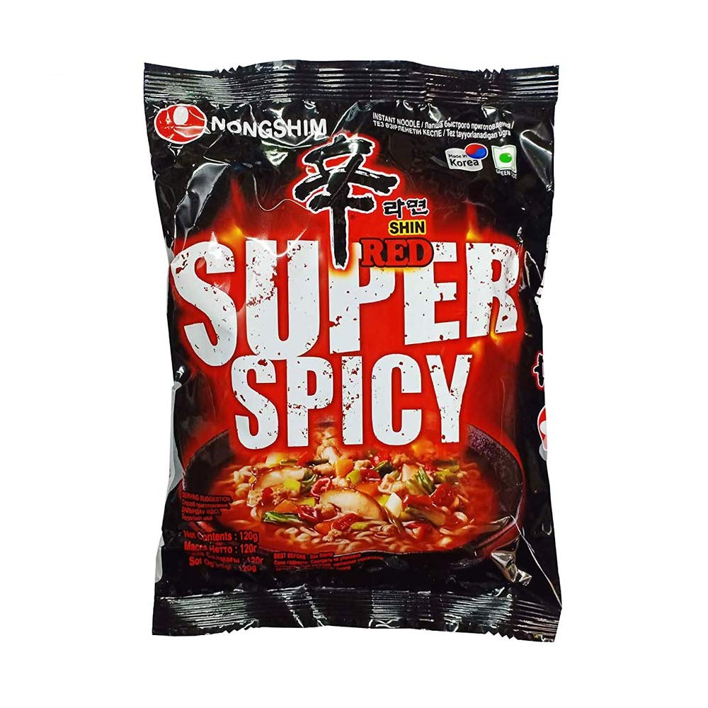 Nongshim Shin Red Super Spicy Instant Noodles, 4.23 oz ℮ 120 g