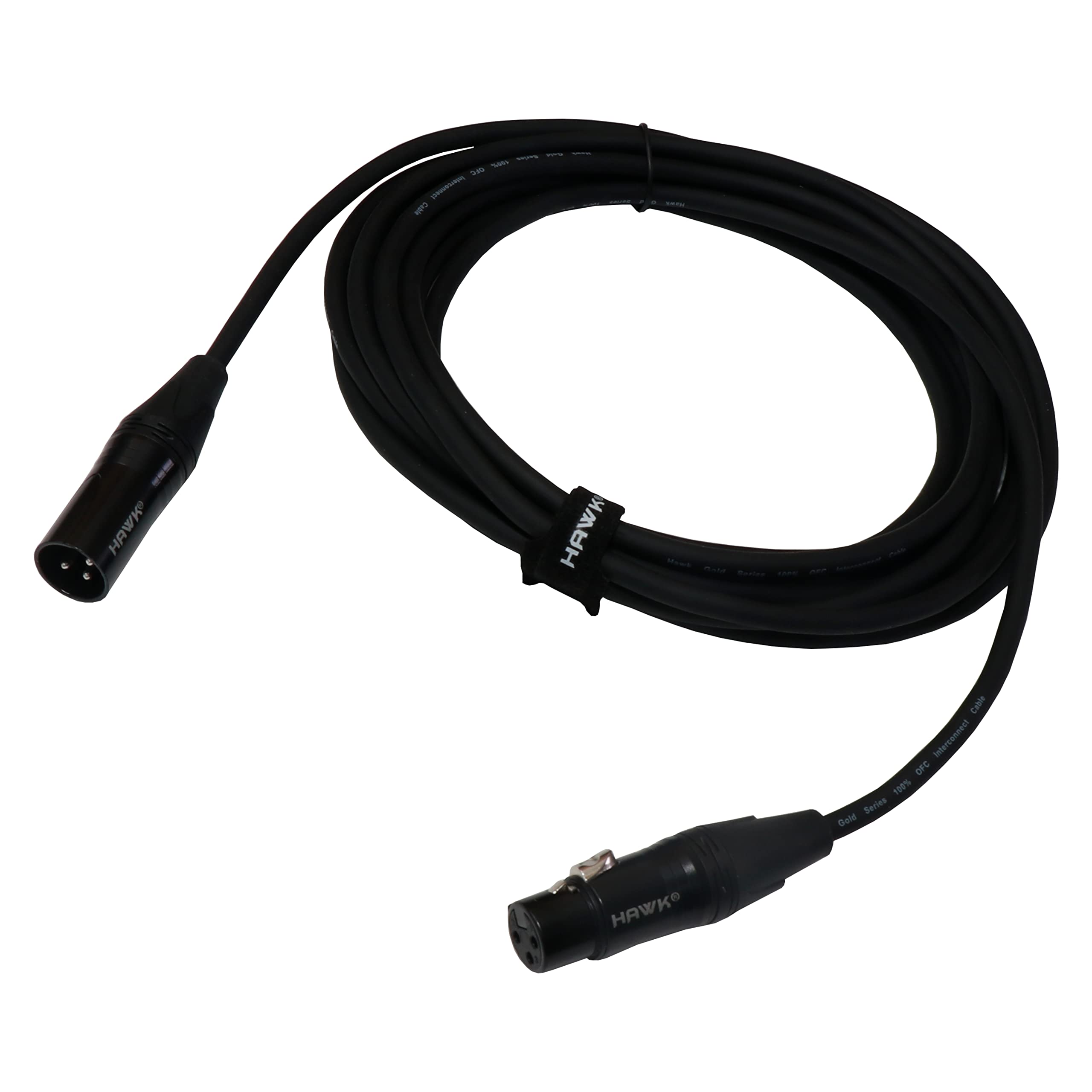 HAWK PROAUDIO Sxfg010 Gold Series Xlr Male To Female Microphone Cable With Cable Tie-3 Meter (Black Color)