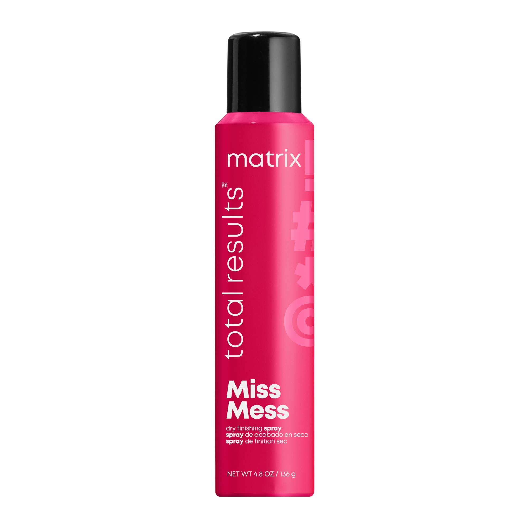 Matrix Total Results Miss Mess Dry Finishing Spray | Texturizing Hairspray for Volume | Light Hold | Matte Finish | 4.8 Fl. Oz