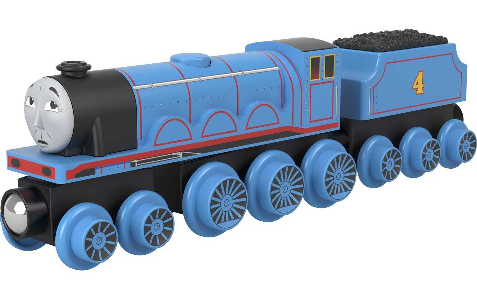 Thomas & Friends Wooden Railway Gordon Engine and Coal Car, Push-Along Train Made from sustainably sourced Wood for Kids 2 Years and up