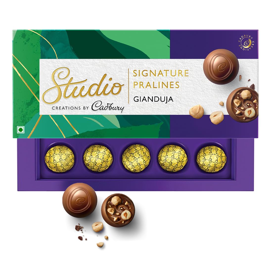 Cadbury Studio Signature Pralines - Gianduja Hazelnut Chocolate, 130 g