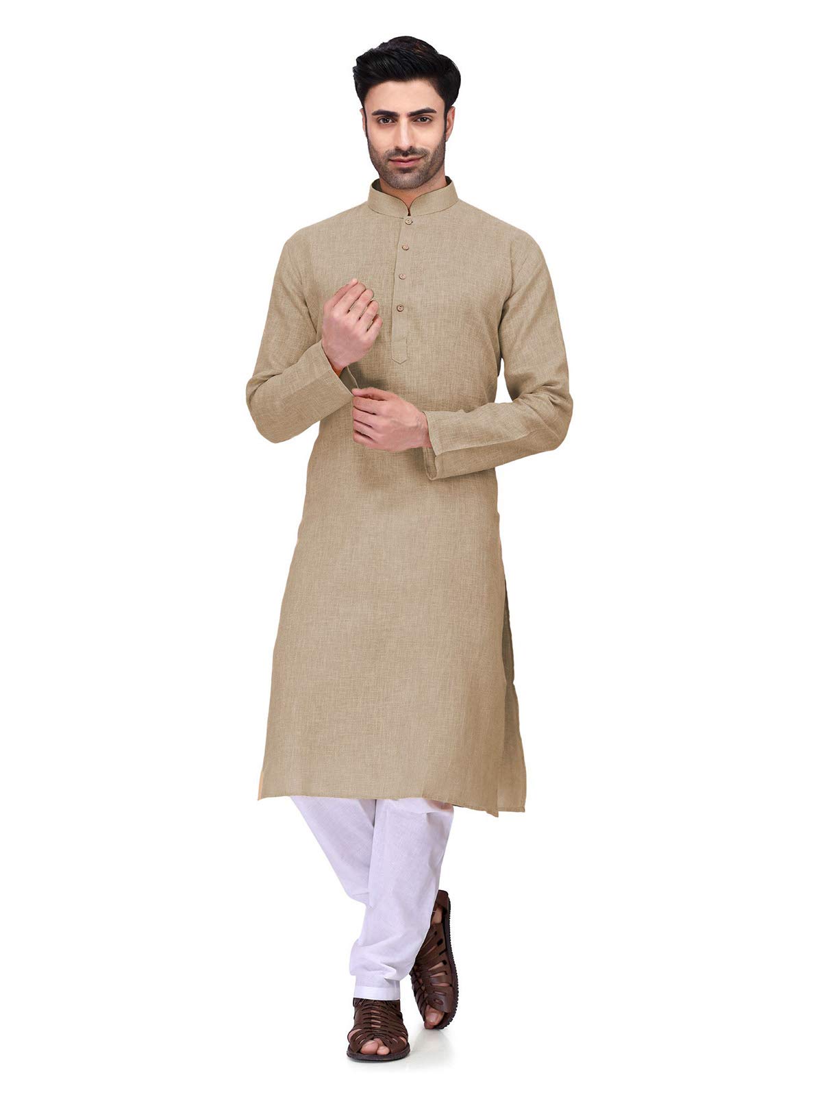 Elina fashionMen's Cotton Kurta Pajama Set Tunic Indian Traditional Wear