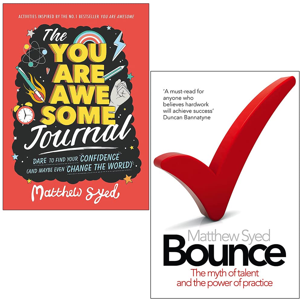 The You Are Awesome Journal & Bounce By Matthew Syed 2 Books Collection Set