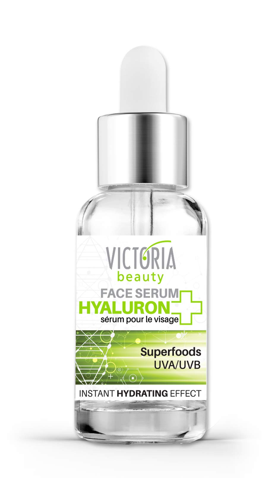 Victoria Beauty Hyaluronic Acid Serum with Niacinamide, Superfoods and Vitamin B5 - Face Moisturiser for Dry Skin - Anti Wrinkle Hydrating Serum for Women and Men, 20ml