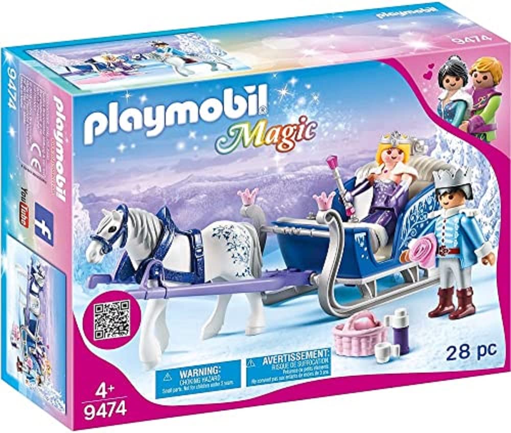 Playmobil 9474 Magic Horse and Sleigh with Royal Couple, Magical World for princes and princesses, Fun Imaginative Role-Play, Playset Suitable for Children Ages 4+