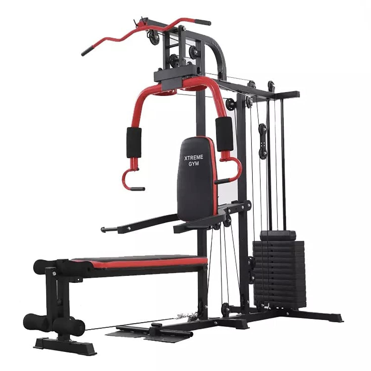 Multi Functional Miracl Fitness Home Gym Equipment for Total Body Training, Smith Chest Press, Squat (72kgs Weight Stacks)