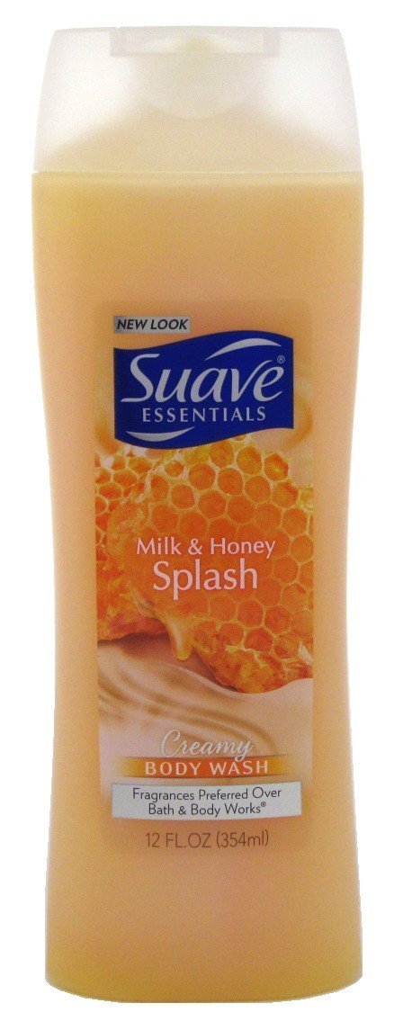 Suave Naturals Body Wash 15 Ounce Milk & Honey Splash (354ml) (3 Pack)