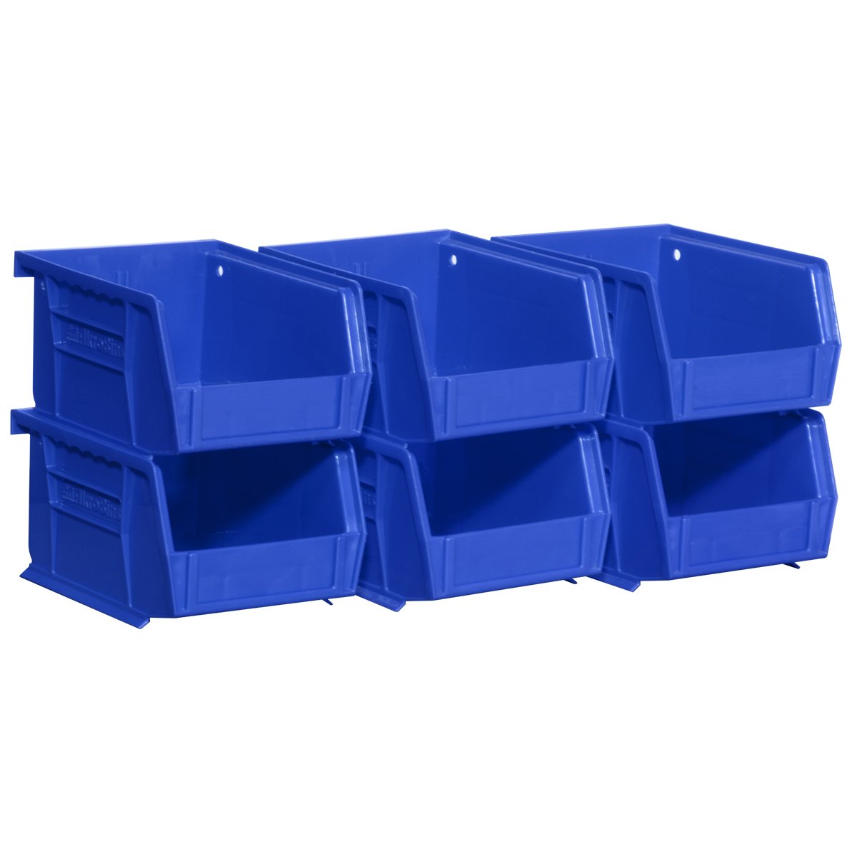 Akro-Mils 08212BLUE 30210 AkroBins Plastic Storage Bin Hanging Stacking Containers, (5-Inch x 4-Inch 3-Inch), Blue, 6-Pack