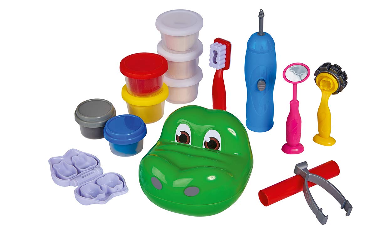 Simba Art And Fun Dough Crocodile Dentist Set, Multi-Colour, 15 Pieces