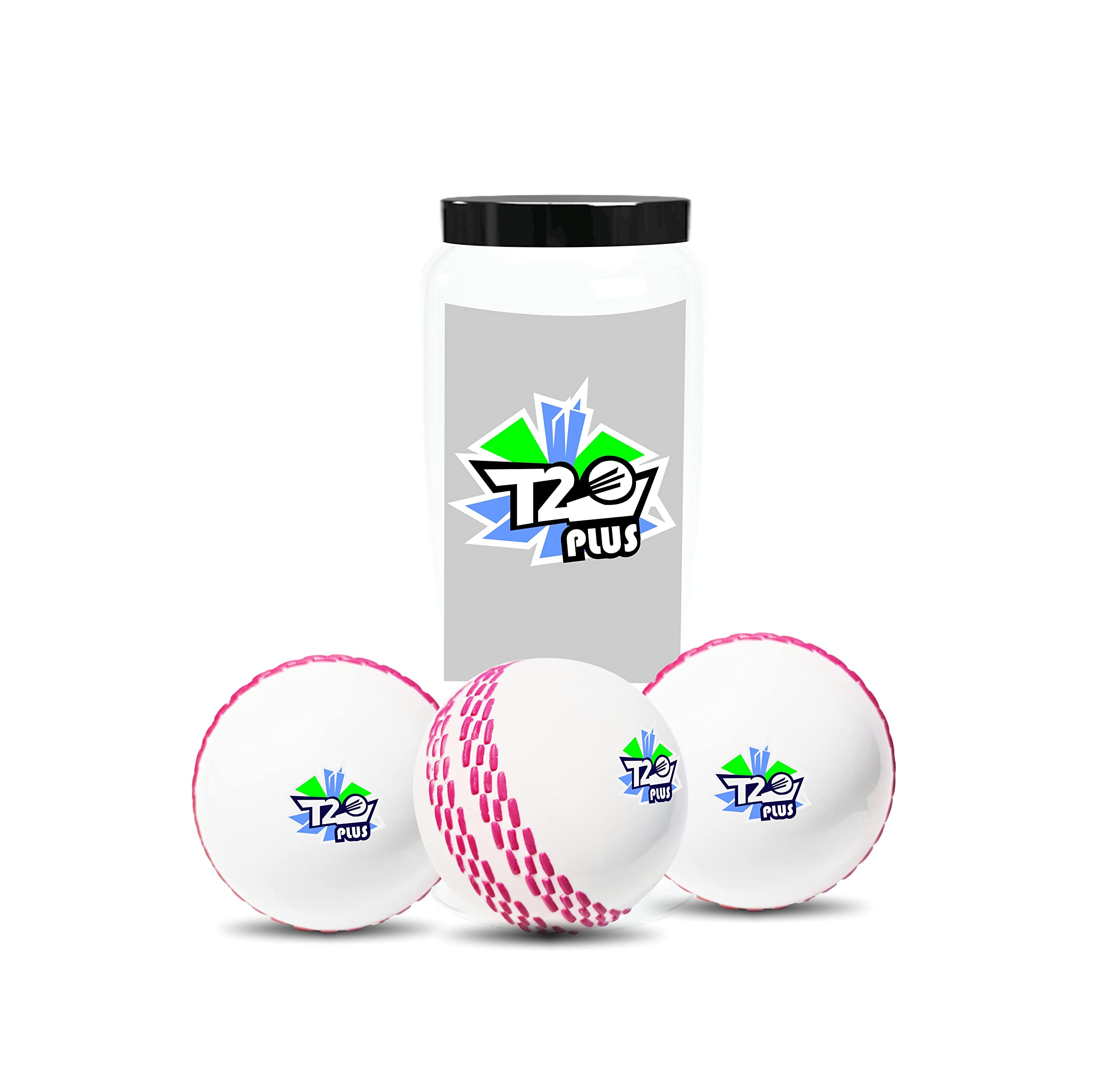 jaspo Synthetic T-20 Plus Practice Cricket Ball/Wind Balls (125-130 Gms) For - Indoor & Outdoor Street & Beach Cricket (Pack Of 3) (White)