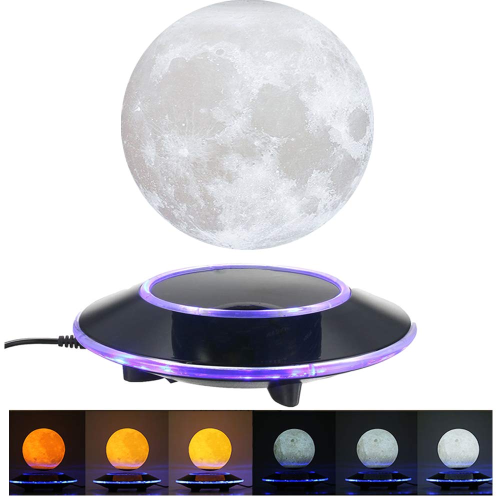 VGAzer Levitating Moon Lamp,Floating and Spinning in Air Freely 16 Colors 20 Models with Gradually Changing LED Lights for Home,Office Decor,Unique Holiday Gifts,Night Light