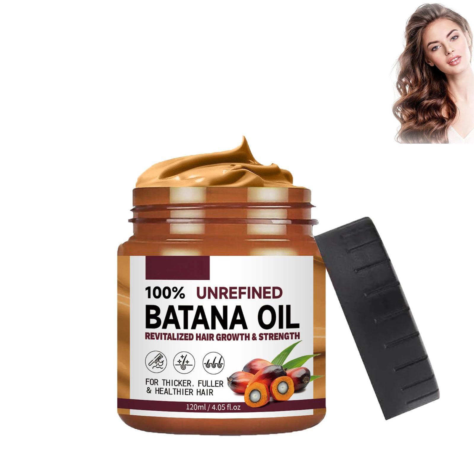 GIONARBatana Oil for Hair Growth Healthier Thicker Fuller Hair, Batana oil, Batana Oil for Hair Growth, Batana Oil Organic, Batana Oil Organic for Healthy Hair, Batana Oil Hair Mask (1PCS)