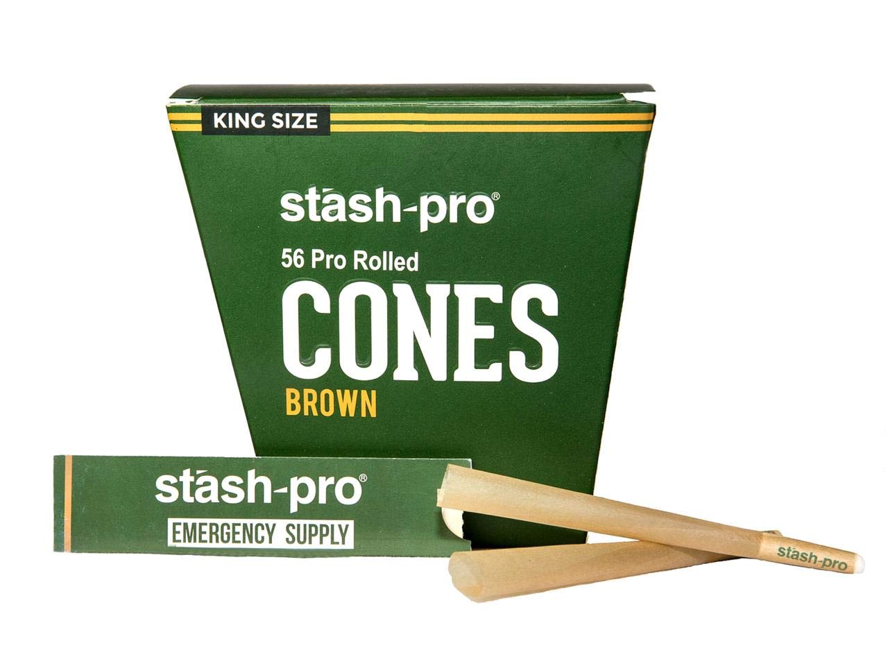 Stash-Pro Unbleached Pro-Rolled Cones Brown Pack of 56 Perfect Roll