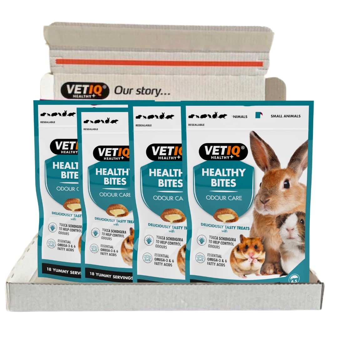 VETIQ Healthy Bites Odour Care for Small Animals, Contains Yucca Schidigera Which Helps Control Odours, 30 g (Pack of 4)