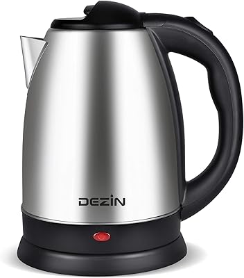 DEZIN Electric Kettle Upgraded, BPA Free 2L Stainless Steel Tea Kettle, Fast Boil Water Warmer with Auto Shut Off and Boil Dry Protection Tech for Coffee, Tea, Beverages