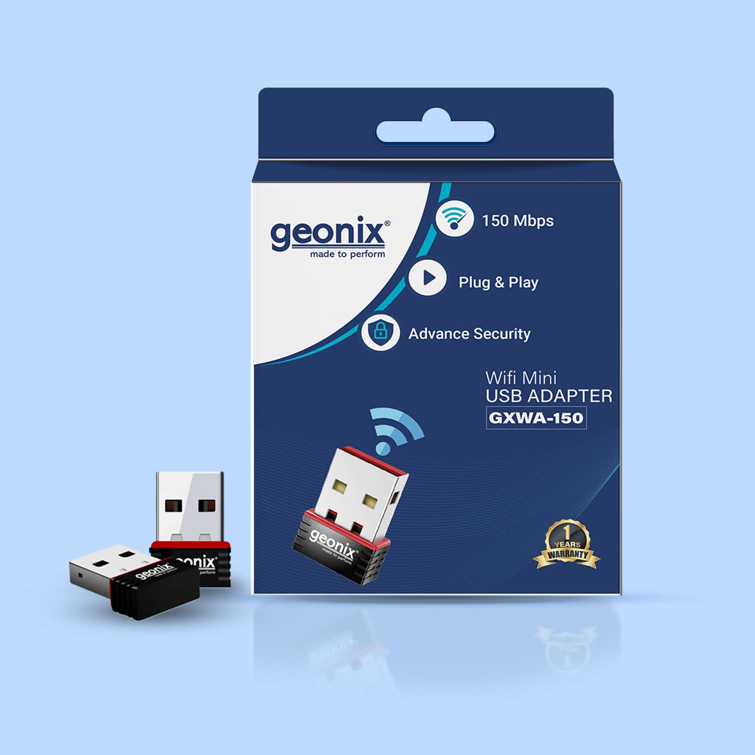 GEONIXWiFi DONGLE Mini USB Adapter GX-150 for Desktop (IEEE 802.11N ) |GX150 Wireless Network Adapter |USB 2.0/1.1 with WPA2 WiFi Protected Setup| Supported OS Windows XP, Vista and Windows 7