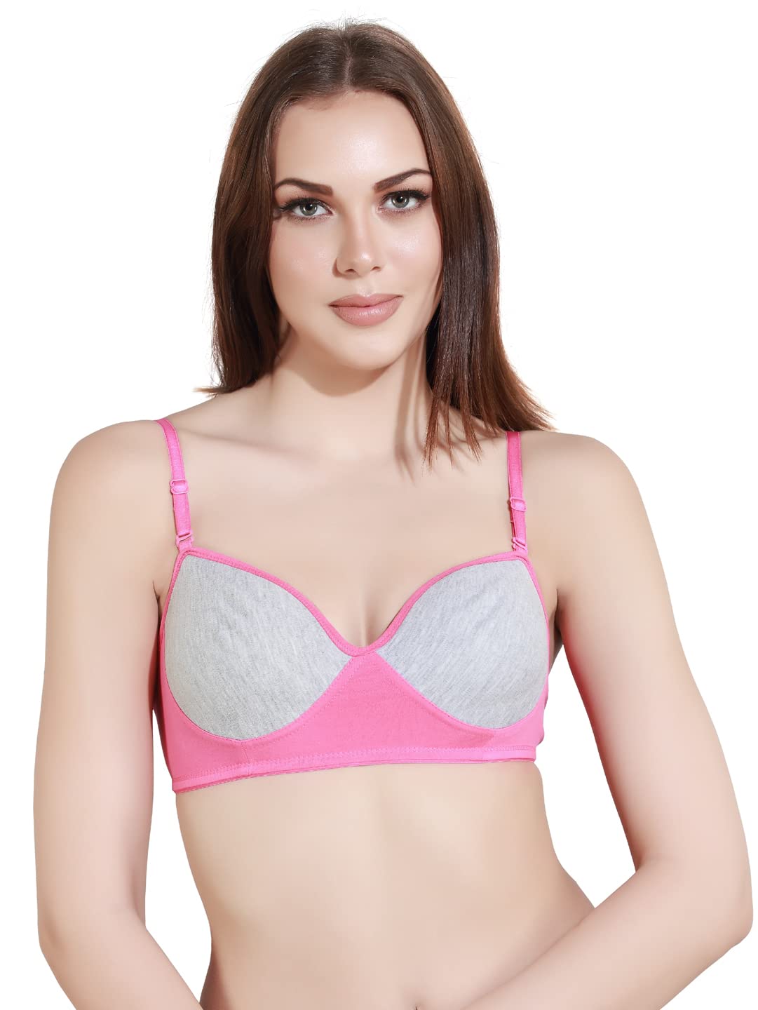 BodyRhyme Modern Fit Cotton Rich Seamless Moulded Womens Bra, Non Wired, Non Padded